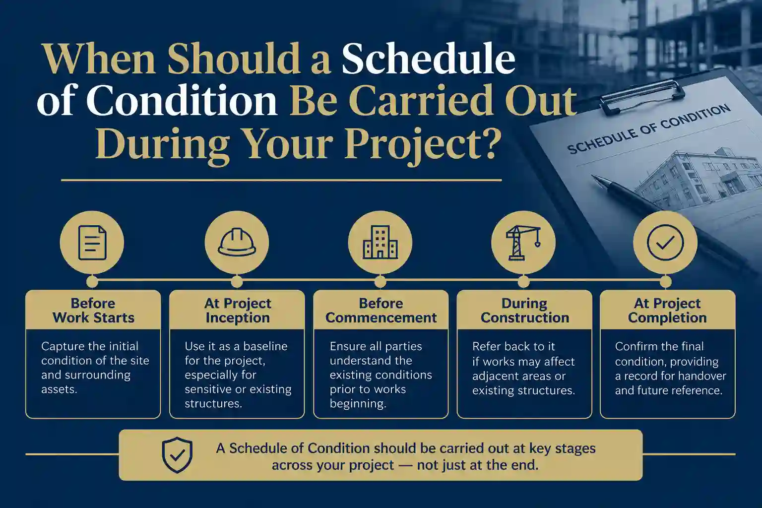 When Should a Schedule of Condition Be Carried Out During Your Project Essex?